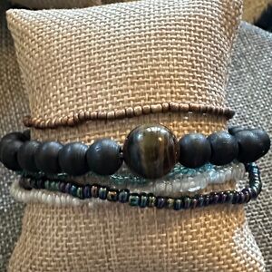 Elegant Multicolor Beaded Bracelet Set